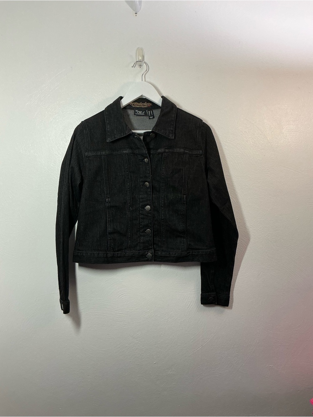 Women with Control Denim Black Jean Jacket Size XS